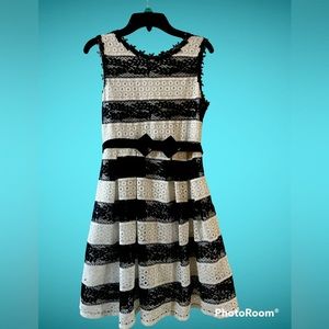 Girls black and white dress
